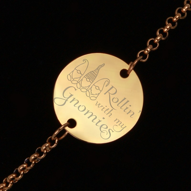 Bratara Gravata Aurie din Inox Rotund Gnomies