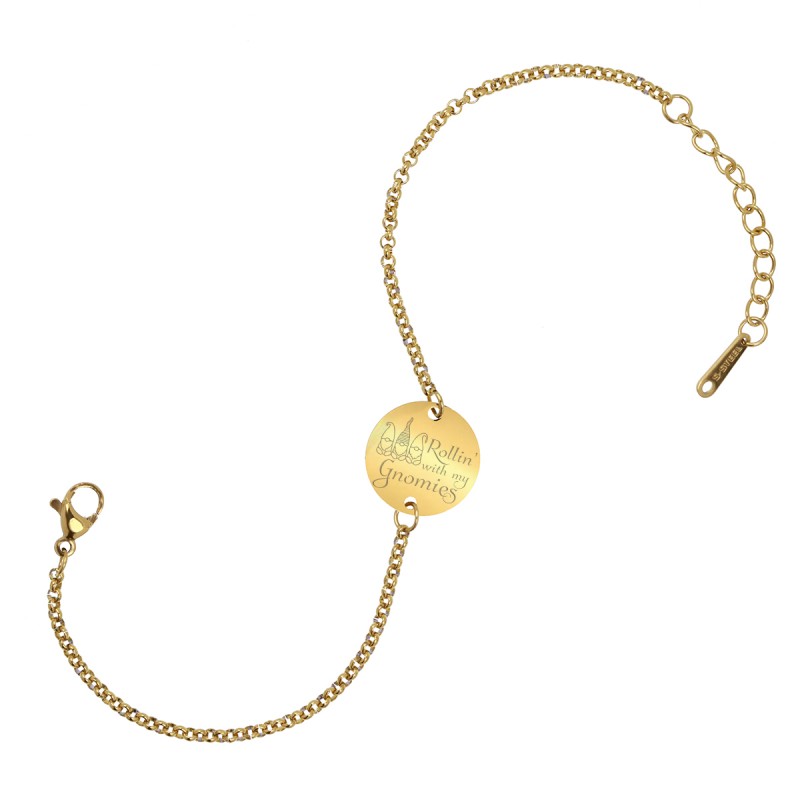 Bratara Gravata Aurie din Inox Rotund Gnomies