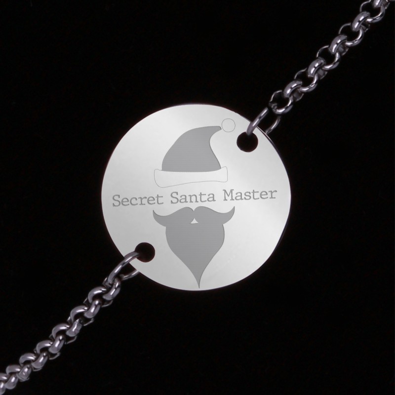 Bratara Gravata Argintie din Inox Rotund Secret Santa