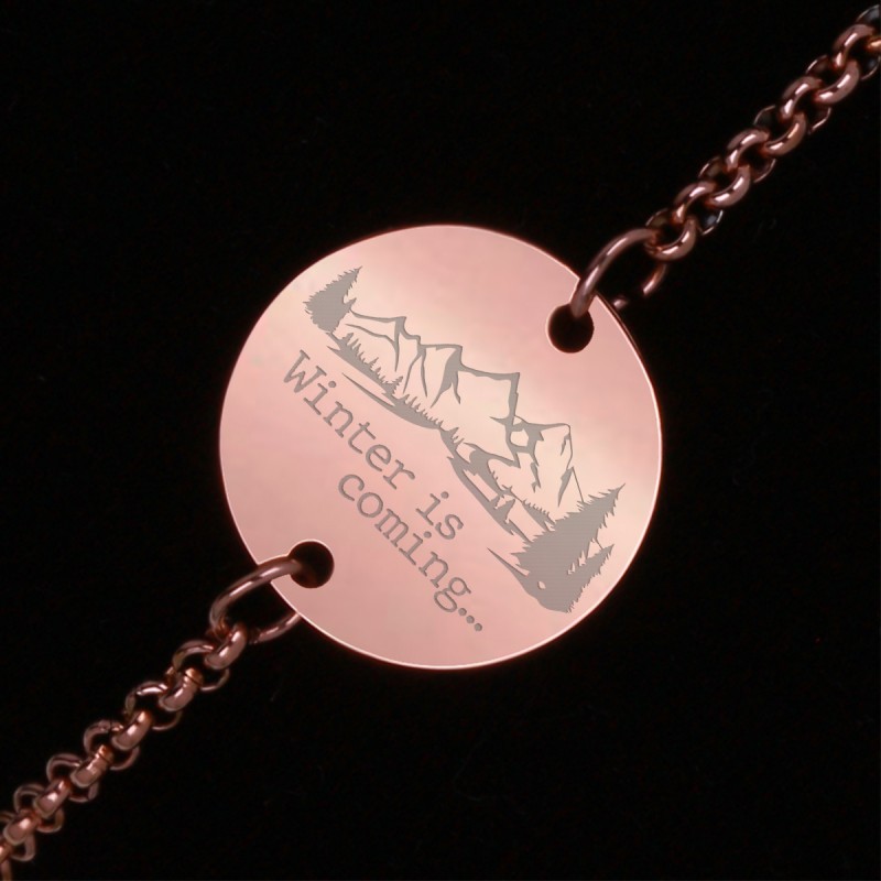 Bratara Gravata Rose Gold din Inox Rotund Vine Iarna