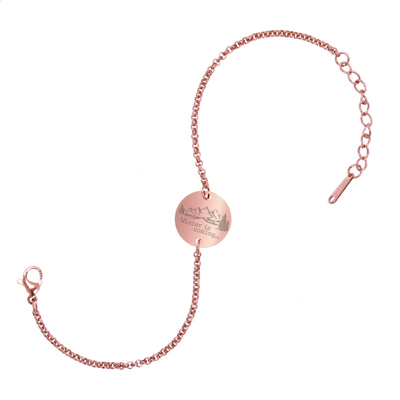 Bratara Gravata Rose Gold din Inox Rotund Vine Iarna