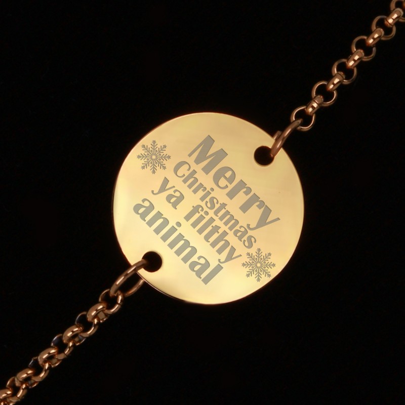 Bratara Gravata Aurie din Inox Rotund Kevin's Wish