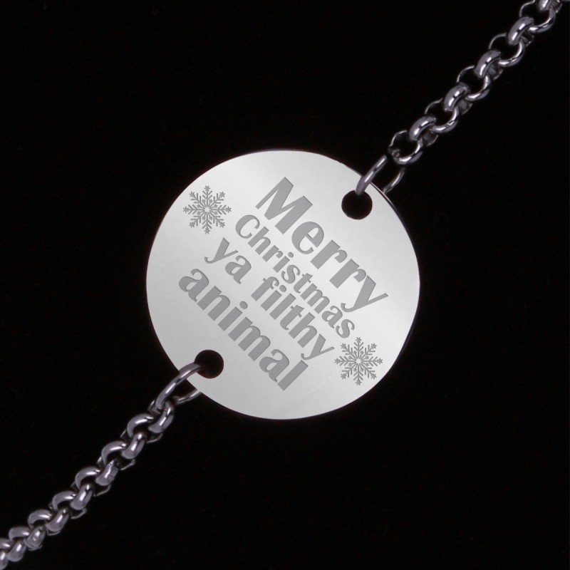 Bratara Gravata Argintie din Inox Rotund Kevin's Wish