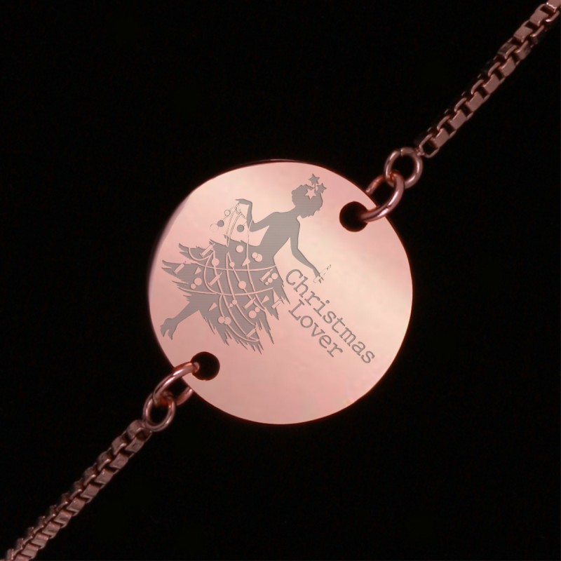 Bratara Gravata Rose Gold din Inox Rotund Christmas Lover