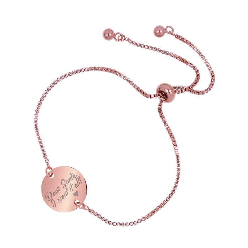 Bratara Gravata Rose Gold din Inox Rotund I Want it All