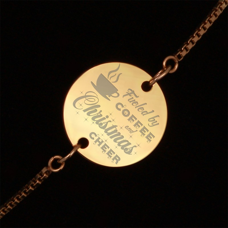 Bratara Gravata Aurie din Inox Rotund Christmas & Coffee