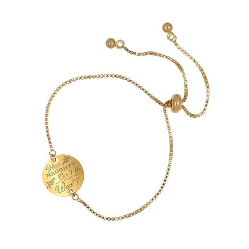 Bratara Gravata Aurie din Inox Rotund How Naughty