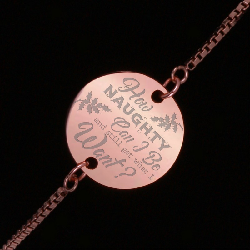Bratara Gravata Rose Gold din Inox Rotund How Naughty