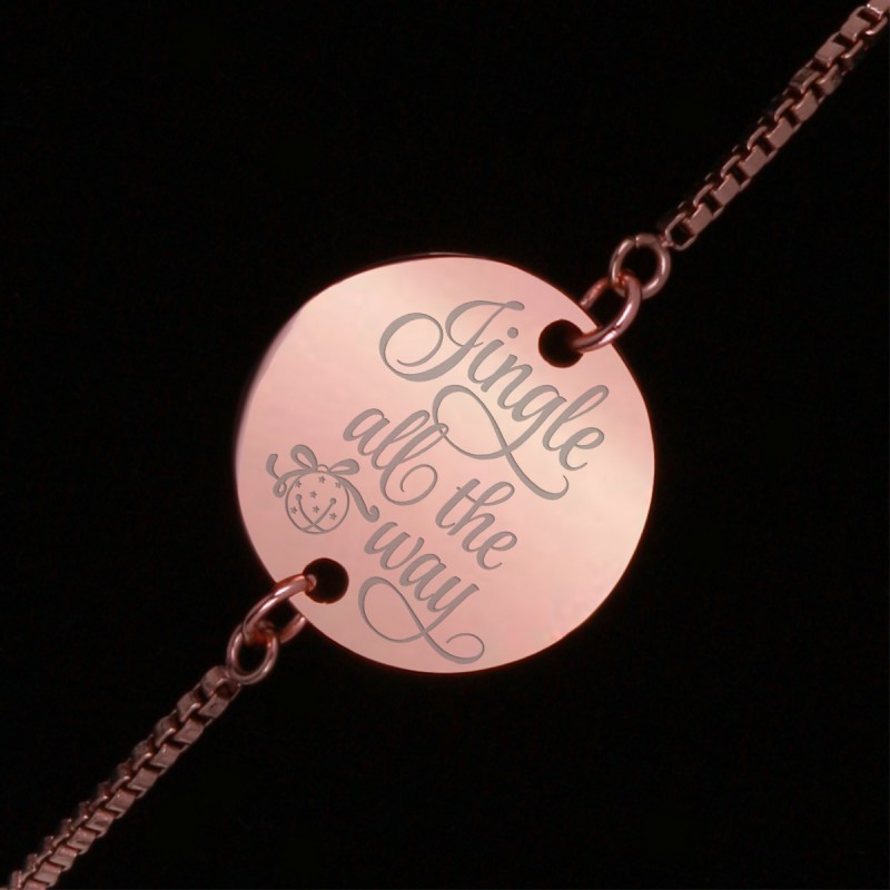 Bratara Gravata Rose Gold din Inox Rotund Jingle Bells