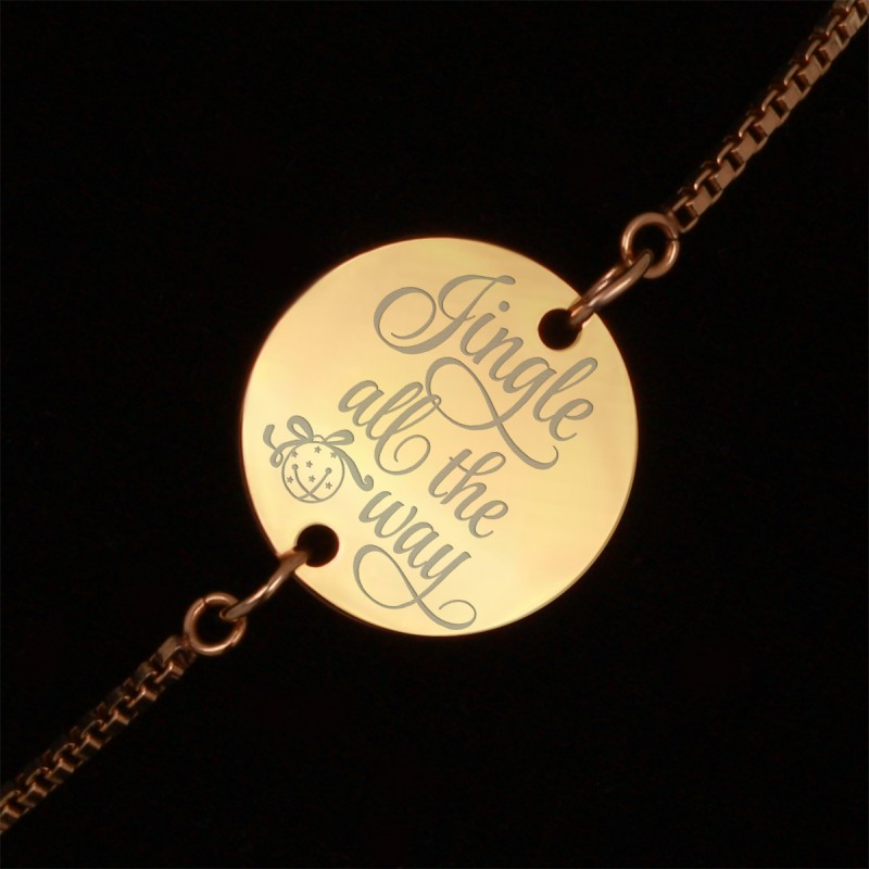 Bratara Gravata Aurie din Inox Rotund Jingle Bells