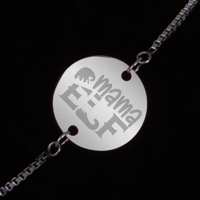 Bratara Gravata Argintie din Inox Rotund Mama Elf