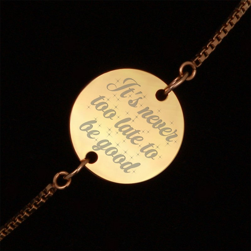 Bratara Gravata Aurie din Inox Rotund Never Too Late