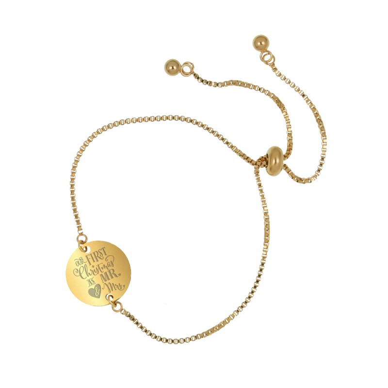Bratara Gravata Aurie din Inox Rotund Mr.& Mrs.