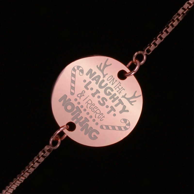 Bratara Gravata Rose Gold din Inox Rotund Regret Nothing