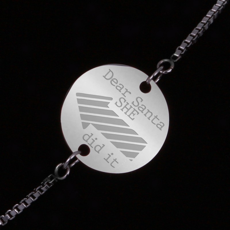 Bratara Gravata Argintie din Inox Rotund She Did It