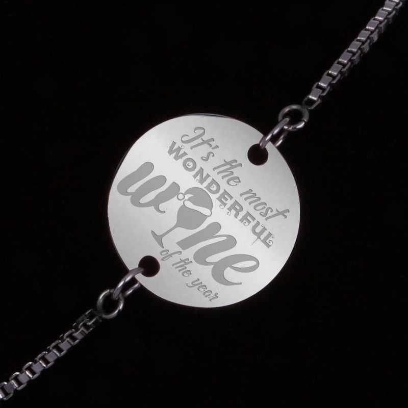 Bratara Gravata Argintie din Inox Rotund Wine of the Year