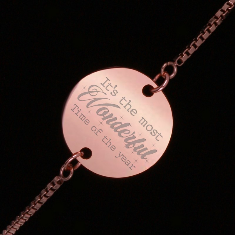 Bratara Gravata Rose Gold din Inox Rotund Wonderful Time