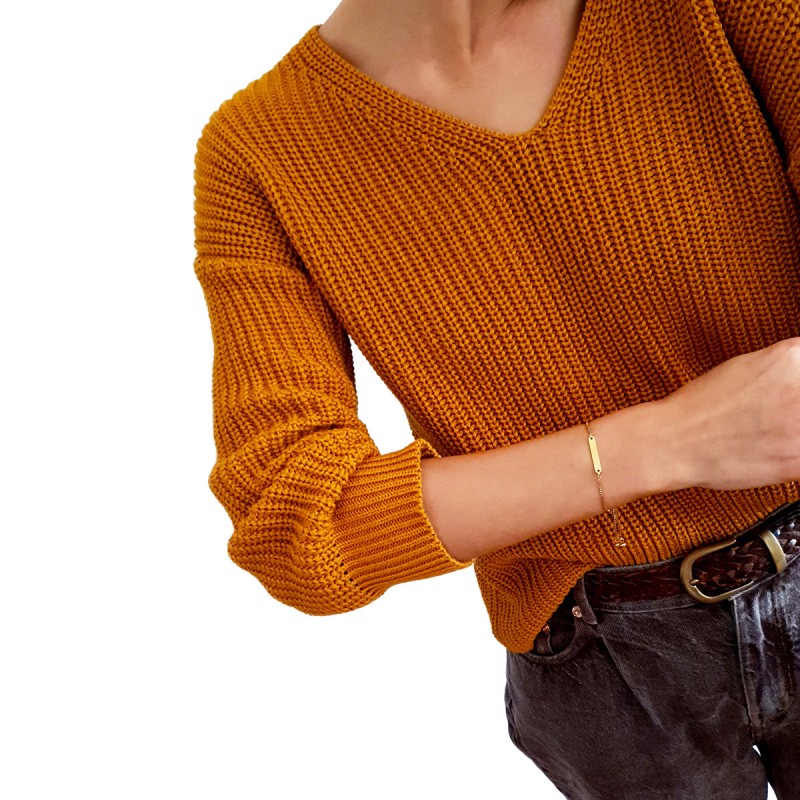 Bratara Gravata Aurie din Inox Placuta Sarbatori Fericite