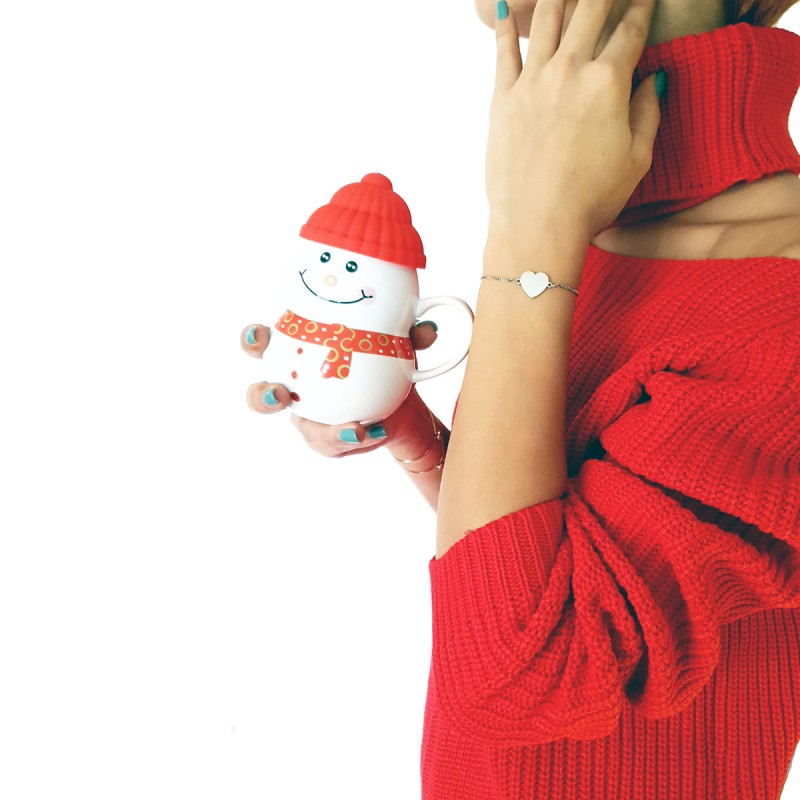 Bratara Gravata Argintie din Inox Inima Ingeras