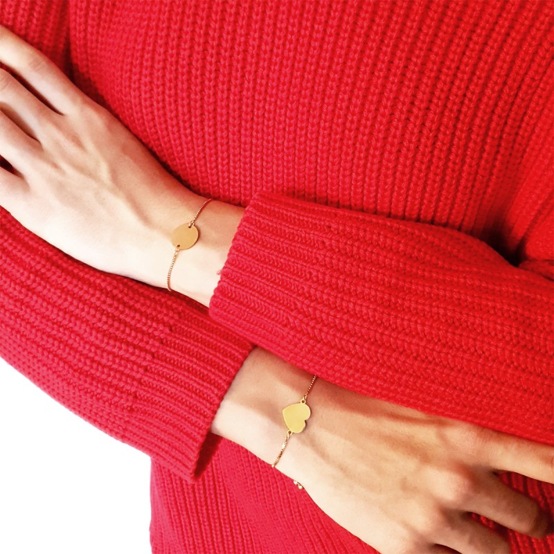 Bratara Gravata Aurie din Inox Inima Mistletoe Tester