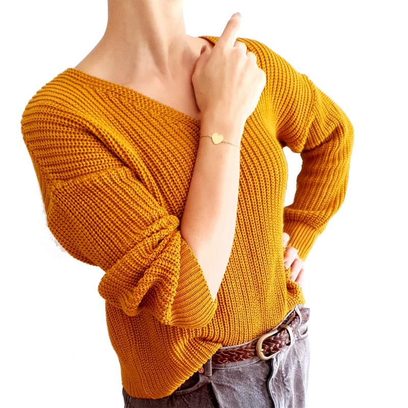 Bratara Gravata Aurie din Inox Inima Gingerbread Lover