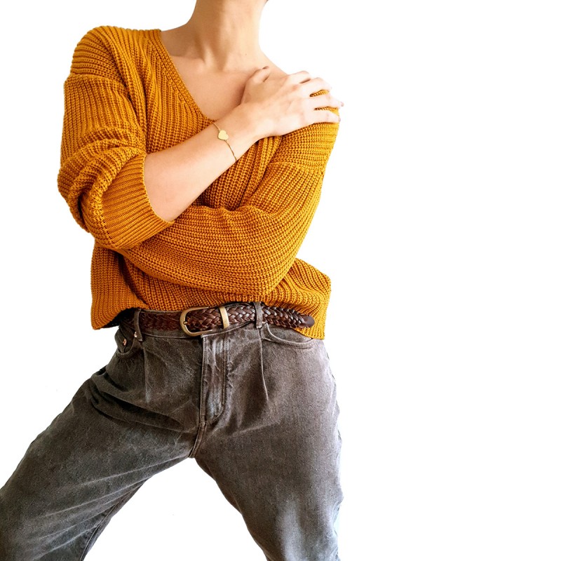 Bratara Gravata Aurie din Inox Inima Dear Santa