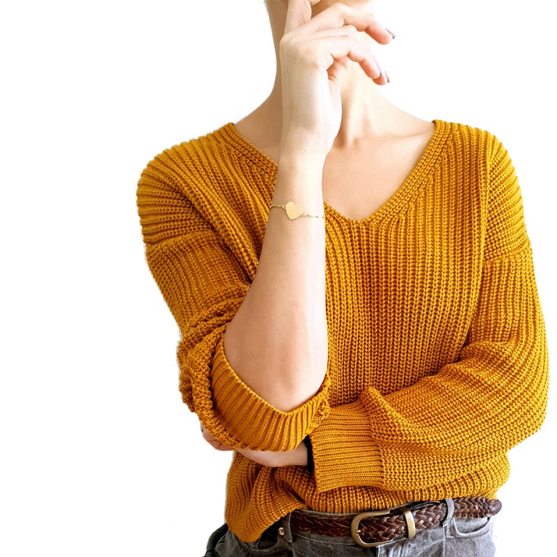 Bratara Gravata Aurie din Inox Inima Flori pentru Tine