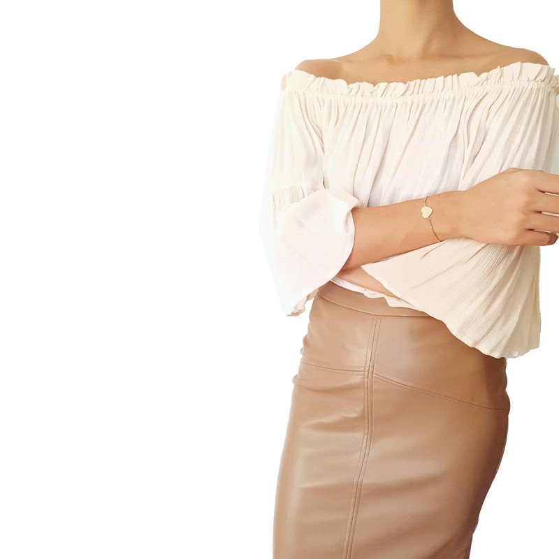 Bratara Gravata Rose Gold din Inox Inima Ingeras