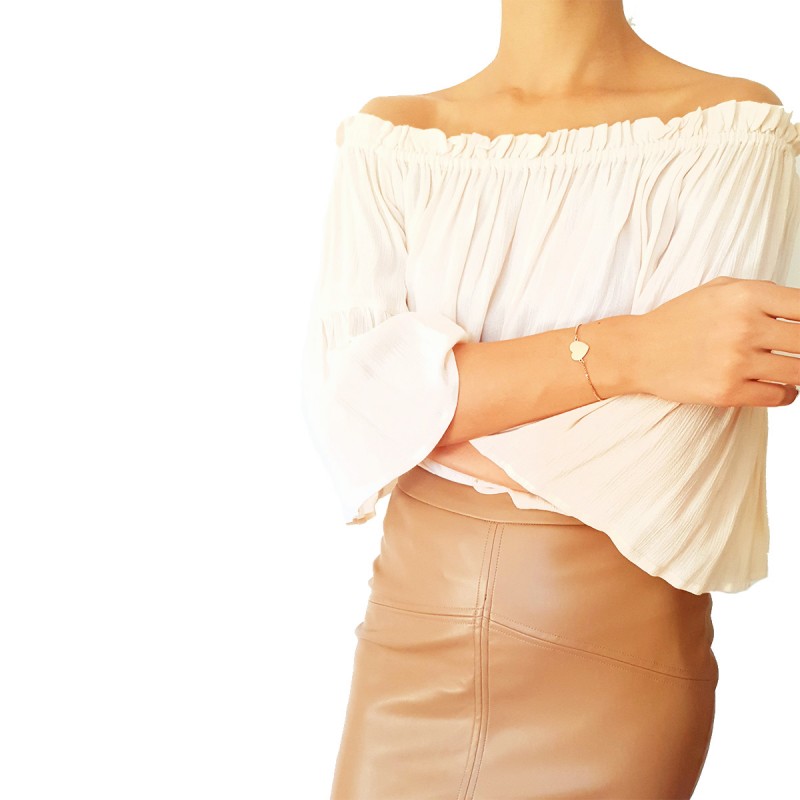 Bratara Gravata Rose Gold din Inox Inima Don't Stop Believing