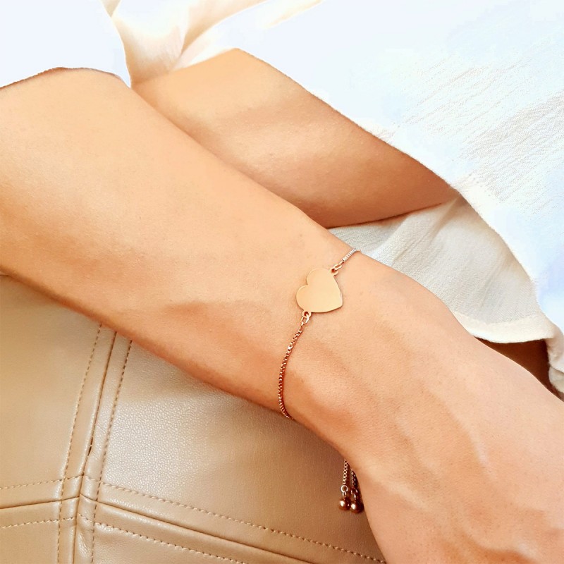 Bratara Gravata Rose Gold din Inox Inima Craciun Fericit Sefa