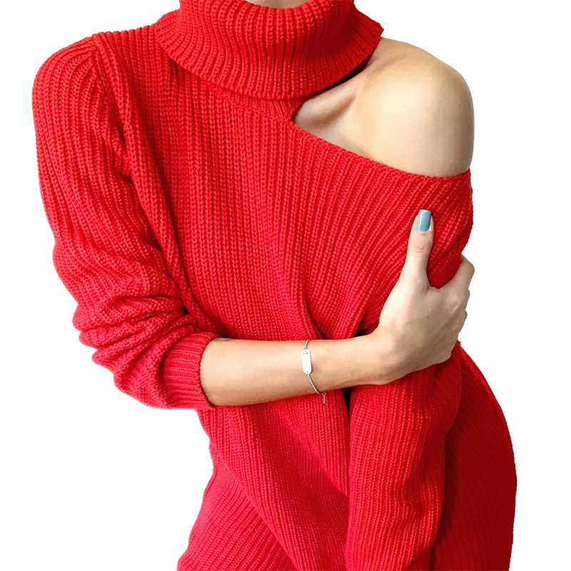 Bratara Gravata Argintie din Inox Oval Baby It's Cold Outside