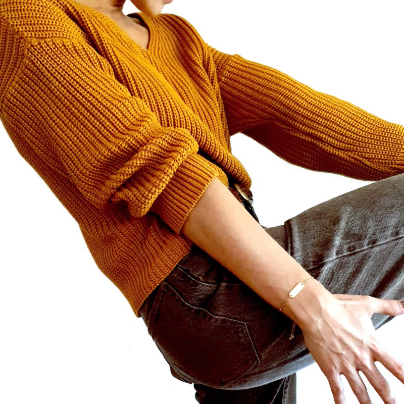 Bratara Gravata Aurie din Inox Oval Christmas Tree