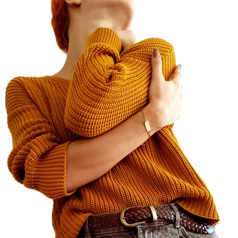 Bratara Gravata Aurie din Inox Oval Workout