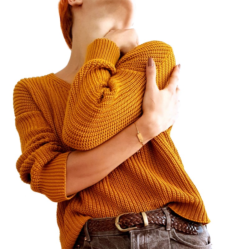 Bratara Gravata Aurie din Inox Oval Cea mai buna Mama