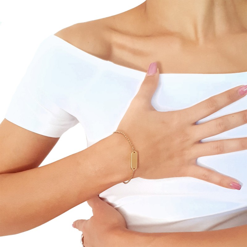 Bratara Gravata Aurie din Inox Oval Crede in Tine